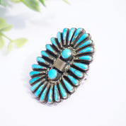 Vintage Zuni/Navajo Sterling Silver Turquoise Ring Signed Lee Wood, Old Pawn Native American Multi-Stone Turquoise Ring,