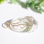 Vintage 14K Gold and Glass Pendant, Art Nouveau Glass Pendant With Gold Details, Gold Wrapped Glass Pendant, Abstract Gold Pendant