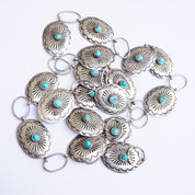 Vintage Native American Sterling Silver Turquoise Concho Belt, Adjustable Silver Belt With Accent Turquoise Stones, Old Pawn Jewelry