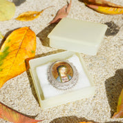 Vintage Hand Painted Russian Mother Of Mary Silver Filagree Pendant/Brooch, Never Worn Silver Pendant With Beautiful Mother of Mary Idol