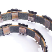 Vintage Native American Leather Concho Belt, Leather Belt With Silver Conchos and Accent Turquoise Stones, Old Pawn Accessories