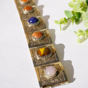 Vintage Silver Panel Hieroglyphic Multi-Stone Bracelet, Unique Silver Bracelet Cuff With Bezeled Stones, Unique Silver Symbol Bracelet, 925