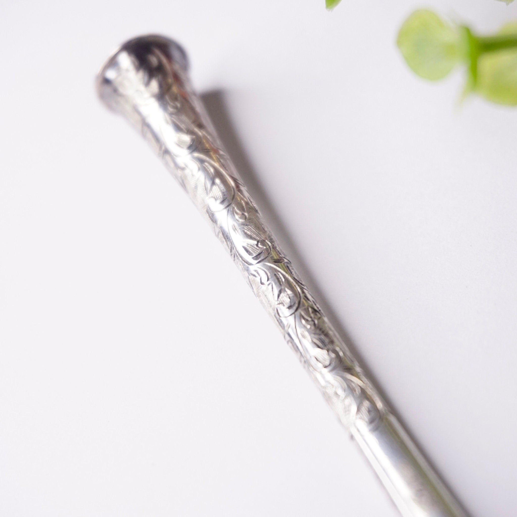 Vintage Sterling Cigarette Holder, Art Nouveau Style Women's Cigarette Holder With Etchings, Beautifully Detailed Cigarette Holder, 950