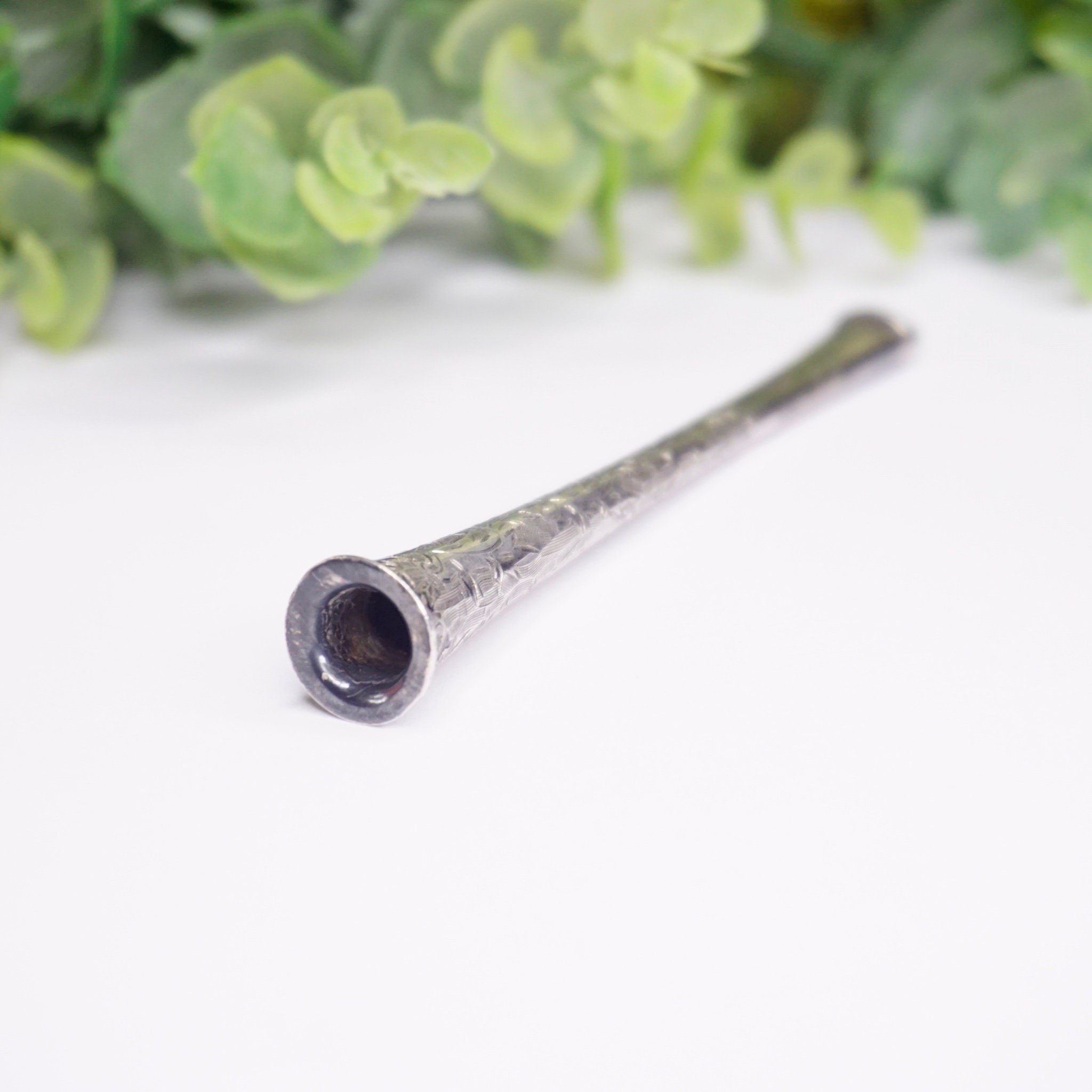 Vintage Sterling Cigarette Holder, Art Nouveau Style Women's Cigarette Holder With Etchings, Beautifully Detailed Cigarette Holder, 950