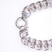 Vintage Silver Cuban Link Bracelet, Thick Sterling Silver Bracelet Made In Italy, Heavyweight Men's Curb Bracelet, Milor 925 Italy