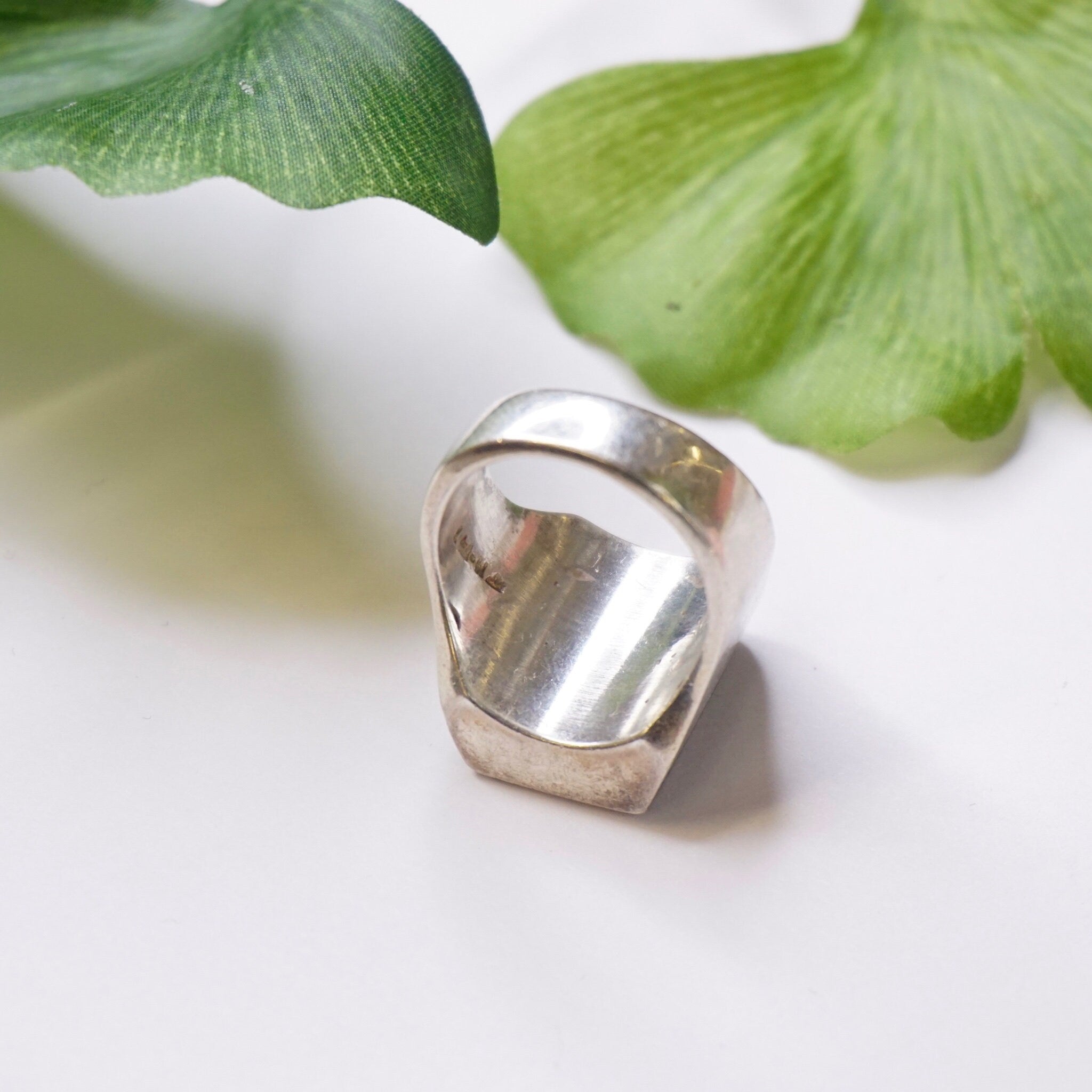 Vintage Sterling Silver Green Druzy Quartz Ring, Square Silver Ring With Finished Druzy Quartz Stone, Silver Ring With Green Stone, Mex925