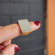 Vintage Sterling Silver Signet Ring, Thick Silver Rectangle Ring, Solid Silver Ring With Large Face, Men's Silver Ring, 925 Jewelry