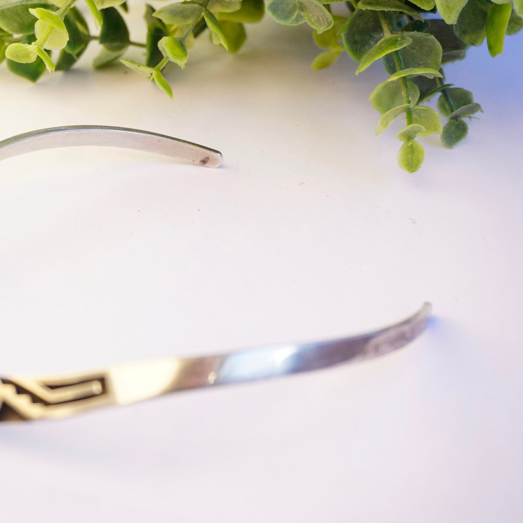 Vintage Sterling Silver Aztec Collar Necklace, Abstract Engraved Silver Choker, Tribal Style Sterling Silver Collar, Statement Piece Choker