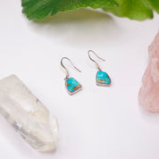 Vintage Turquoise and Silver Dangle Earrings, Natural Turquoise Stone Earrings, Native American Jewelry, B Sterling
