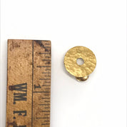 Vintage Dinh Van 22KT Gold Pin With 18KT Button Backing, Hammered Circular Gold Pin With Hole In The Center, 22KT Gold Jewelry