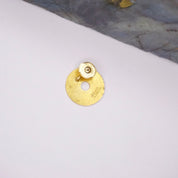 Vintage Dinh Van 22KT Gold Pin With 18KT Button Backing, Hammered Circular Gold Pin With Hole In The Center, 22KT Gold Jewelry
