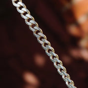Vintage Sterling Silver Cuban Link Bracelet, Flat Curb Link Silver Bracelet, Solid Silver Bracelet Made In Italy, Large Men's Bracelet, 925