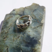 Vintage Sterling Silver Frog Ring, Unique Silver Ring With Chain of Frogs, Quirky Silver Ring, Size 7 3/4 US Silver Ring, 925 Jewelry