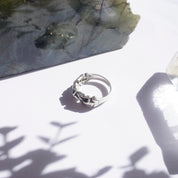 Vintage Sterling Silver Frog Ring, Unique Silver Ring With Chain of Frogs, Quirky Silver Ring, Size 7 3/4 US Silver Ring, 925 Jewelry