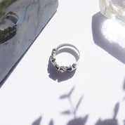 Vintage Sterling Silver Frog Ring, Unique Silver Ring With Chain of Frogs, Quirky Silver Ring, Size 7 3/4 US Silver Ring, 925 Jewelry
