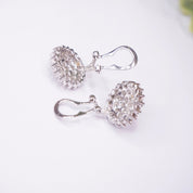 Vintage 18K White Gold Diamond Clip-On Earrings, Beautiful Diamond Earrings, Elegant White Gold Earrings, 18K White Gold Jewelry