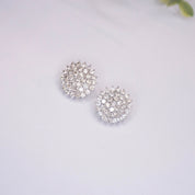 Vintage 18K White Gold Diamond Clip-On Earrings, Beautiful Diamond Earrings, Elegant White Gold Earrings, 18K White Gold Jewelry