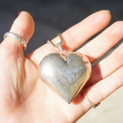 Vintage Silver Heart Necklace, Silver Rope Chain Necklace With Large Heart Pendant, Statement Necklace, 925 Jewelry