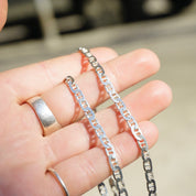 Vintage Sterling Silver Mariner Chain, Silver Chain With Unique Interlocking Links, Long Silver Chain, Unisex Chain, MR 925 Jewelry