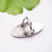 Vintage Silver Ring With Coral, Long Sterling Silver Leaf Ring With Accent Red Stones, Long Finger Ring, Native American Jewelry, 925