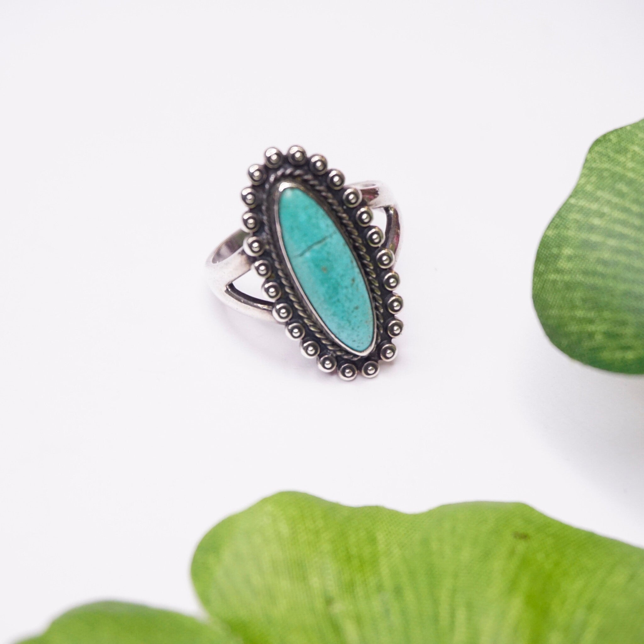 Vintage Sterling Silver Turquoise Ring, Small Silver Ring With Blue Stone, Natural Turquoise Ring, Native American Silver, 925 Jewelry