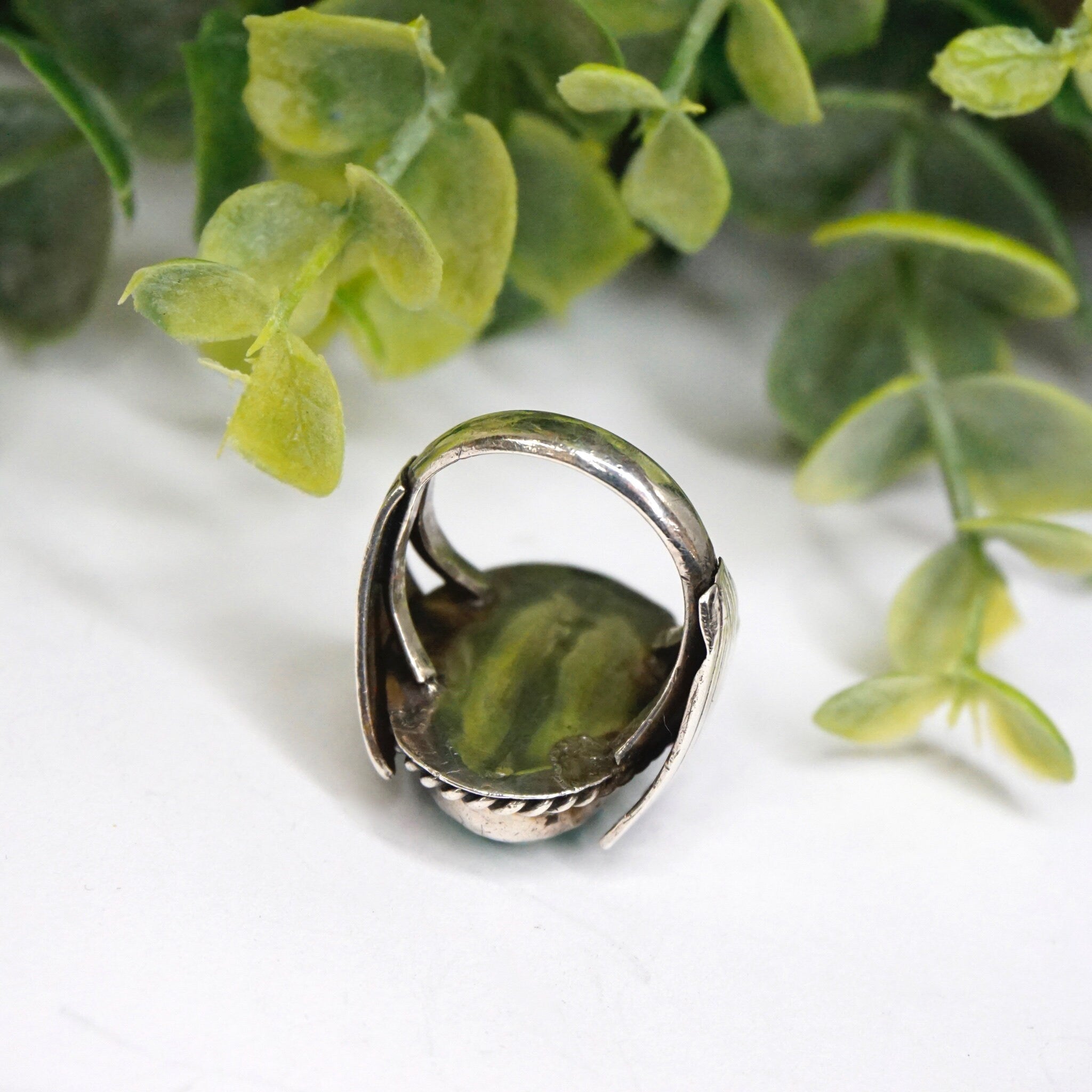 Vintage Turquoise Sterling Silver Ring, Wing Silver Ring With Natural Turquoise Stone, Native American Silver Ring, 925 Jewelry