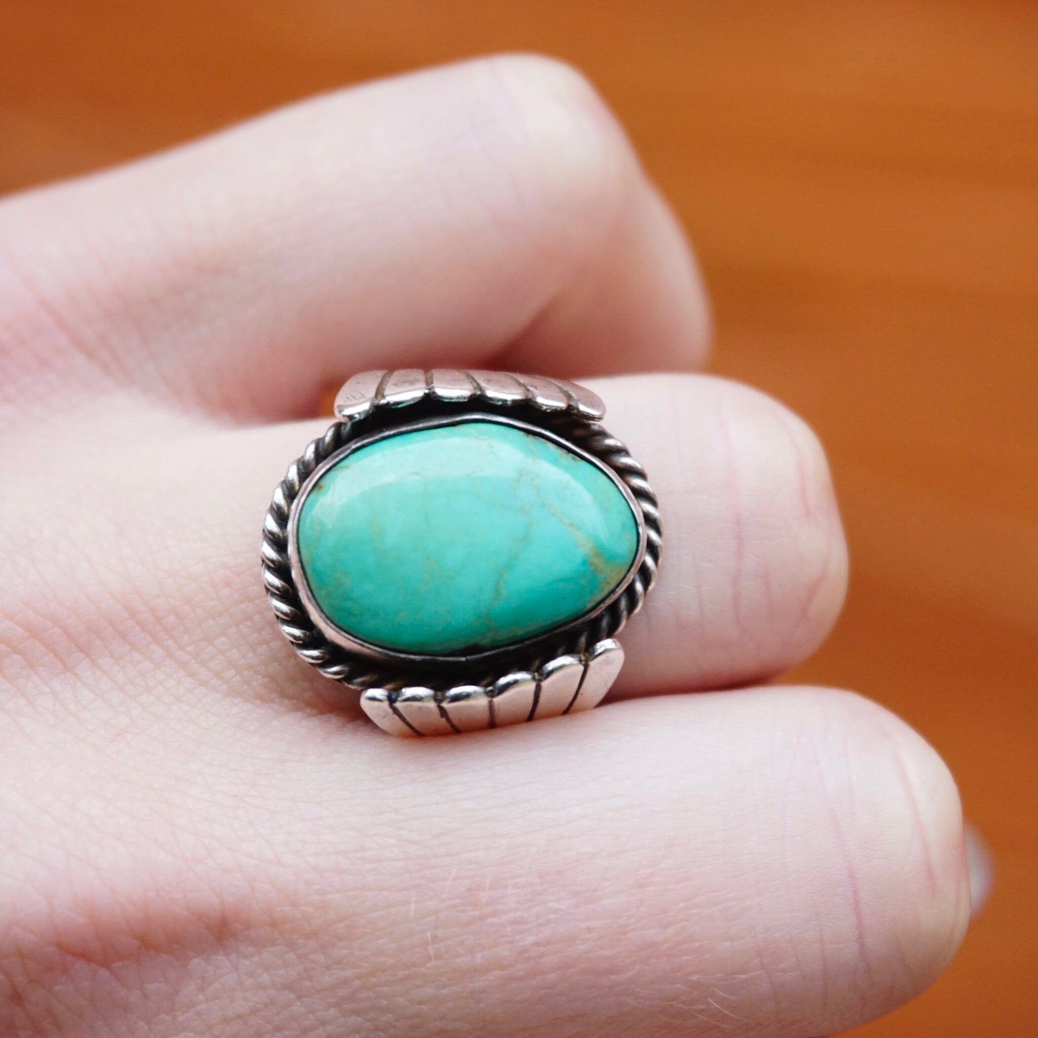 Vintage Turquoise Sterling Silver Ring, Wing Silver Ring With Natural Turquoise Stone, Native American Silver Ring, 925 Jewelry