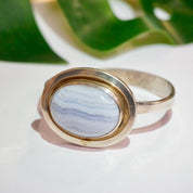 Vintage Blue Lace Agate Sterling Silver Bracelet, Silver Bracelet With Raised Blue Stone, Leenhardt Geneve Silver Bracelet, 925 Jewelry,