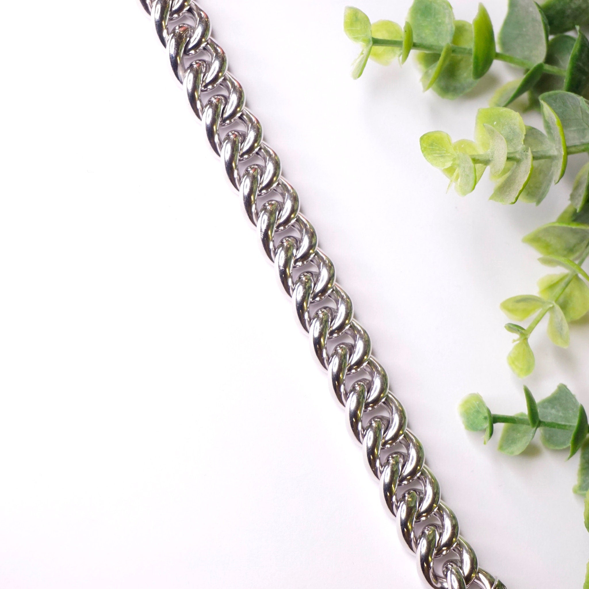 Vintage Silver Cuban Link Bracelet, Thick Sterling Silver Bracelet Made In Italy, Heavyweight Men's Curb Bracelet, Milor 925 Italy