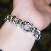 Vintage Silver Cuban Link Bracelet, Thick Sterling Silver Bracelet Made In Italy, Heavyweight Men's Curb Bracelet, Milor 925 Italy