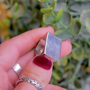 Vintage Sterling Silver Signet Ring, Thick Silver Rectangle Ring, Solid Silver Ring With Large Face, Men's Silver Ring, 925 Jewelry