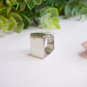 Vintage Sterling Silver Signet Ring, Thick Silver Rectangle Ring, Solid Silver Ring With Large Face, Men's Silver Ring, 925 Jewelry