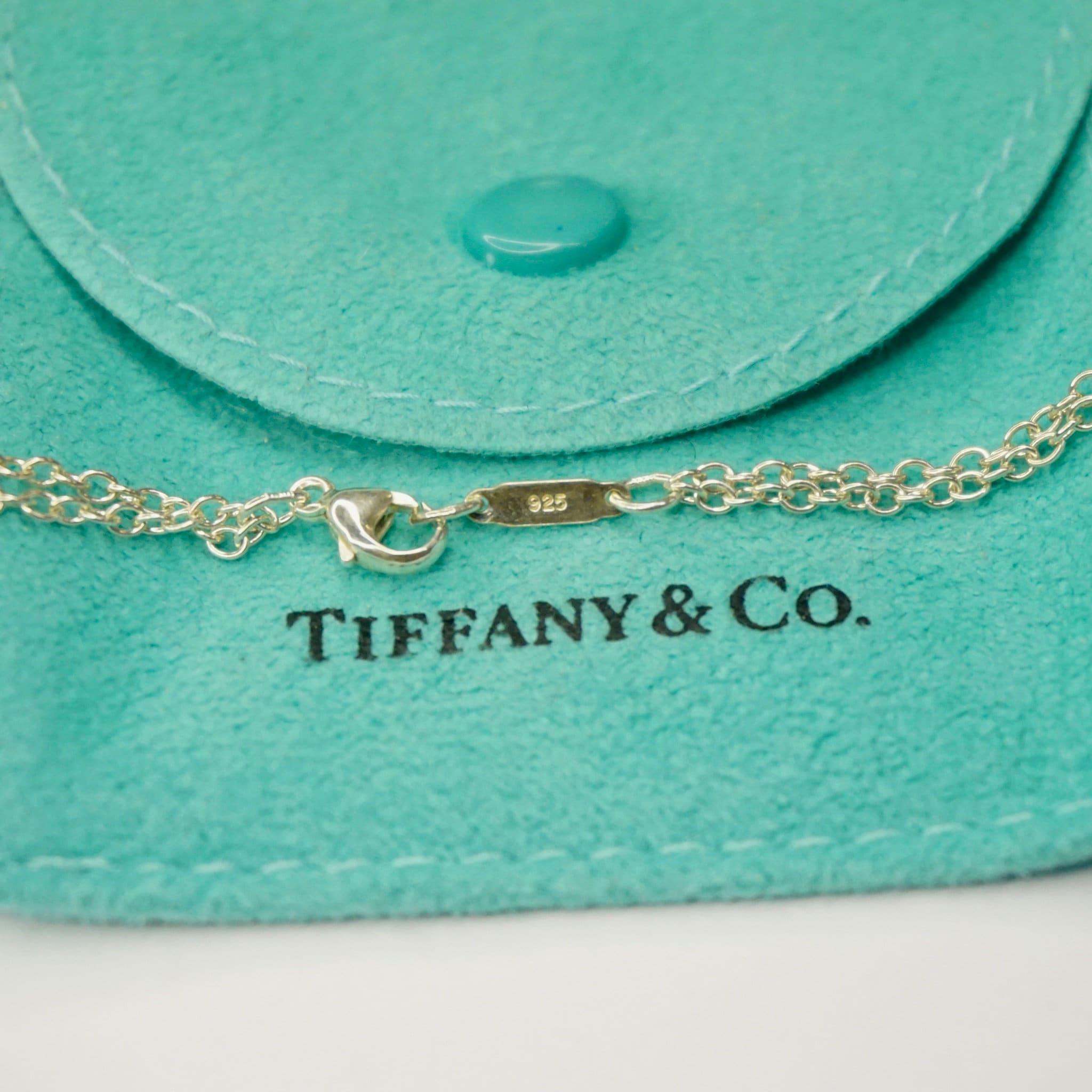 Rare Tiffany & Co. Sterling Silver Sun Pendant Necklace, Double Chain Silver Necklace Sun Circle Pendant, 2003 T and Co. Necklace, 925
