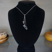 Vintage Tiffany and Co. Sterling Silver T&CO Letters Lariat Necklace, Minimalist Silver Lariat Style Chain Necklace, 925 Jewelry