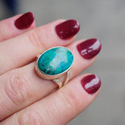 Vintage Turquoise Sterling Silver Ring, Robin's Egg Turquoise Stone, Natural Turquoise Ring Set In Silver, 950 Jewelry