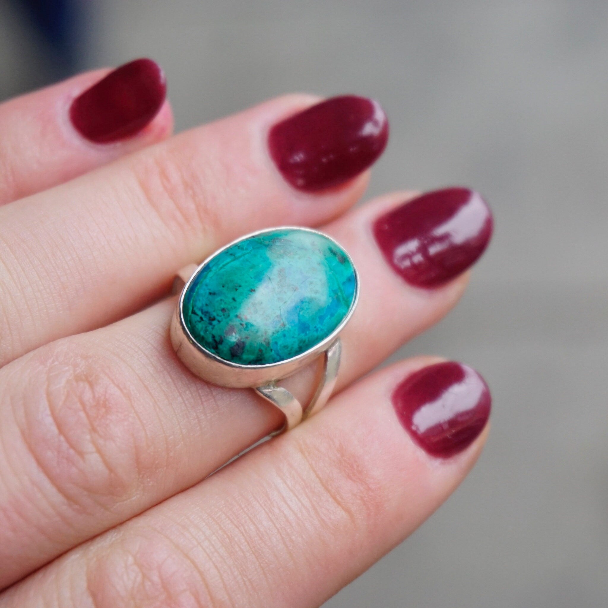 Vintage Turquoise Sterling Silver Ring, Robin's Egg Turquoise Stone, Natural Turquoise Ring Set In Silver, 950 Jewelry