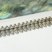 Vintage Sterling Silver Link Bracelet, Nouveau Style Bracelet With Silver Swirls, Unique Silver Bracelet With Abstract Embellishments, 925