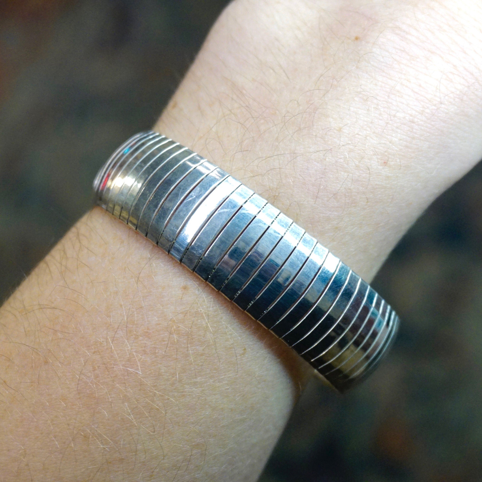 Vintage Sterling Silver Omega Bracelet, Thick Silver Omega Bracelet, Minimalist Sterling Jewelry, Made In Italy, 925