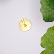 Vintage Dinh Van 22KT Gold Pin With 18KT Button Backing, Hammered Circular Gold Pin With Hole In The Center, 22KT Gold Jewelry