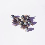 Vintage 10K Gold Tahitian Pearl Station Necklace, Pretty Black Pearl Choker With Gold Chain Links, Classic Gold and Pearl Necklace, JCM 10K