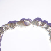 Vintage Sterling Silver Cuban Link Bracelet, Flat Curb Link Silver Bracelet, Solid Silver Bracelet Made In Italy, Large Men's Bracelet, 925