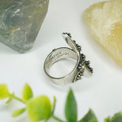 Vintage Sterling Silver Beaded Flower Twist Ring, Wrap Around Ring With Flower Details, Taxco 925 Silver Ring, Made In Mexico