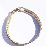 Vintage Sterling Silver Gold Nugget Curb Chain Bracelet, Gold Toned Silver Bracelet, Gold Nugget Chain Bracelet, 925 Jewelry