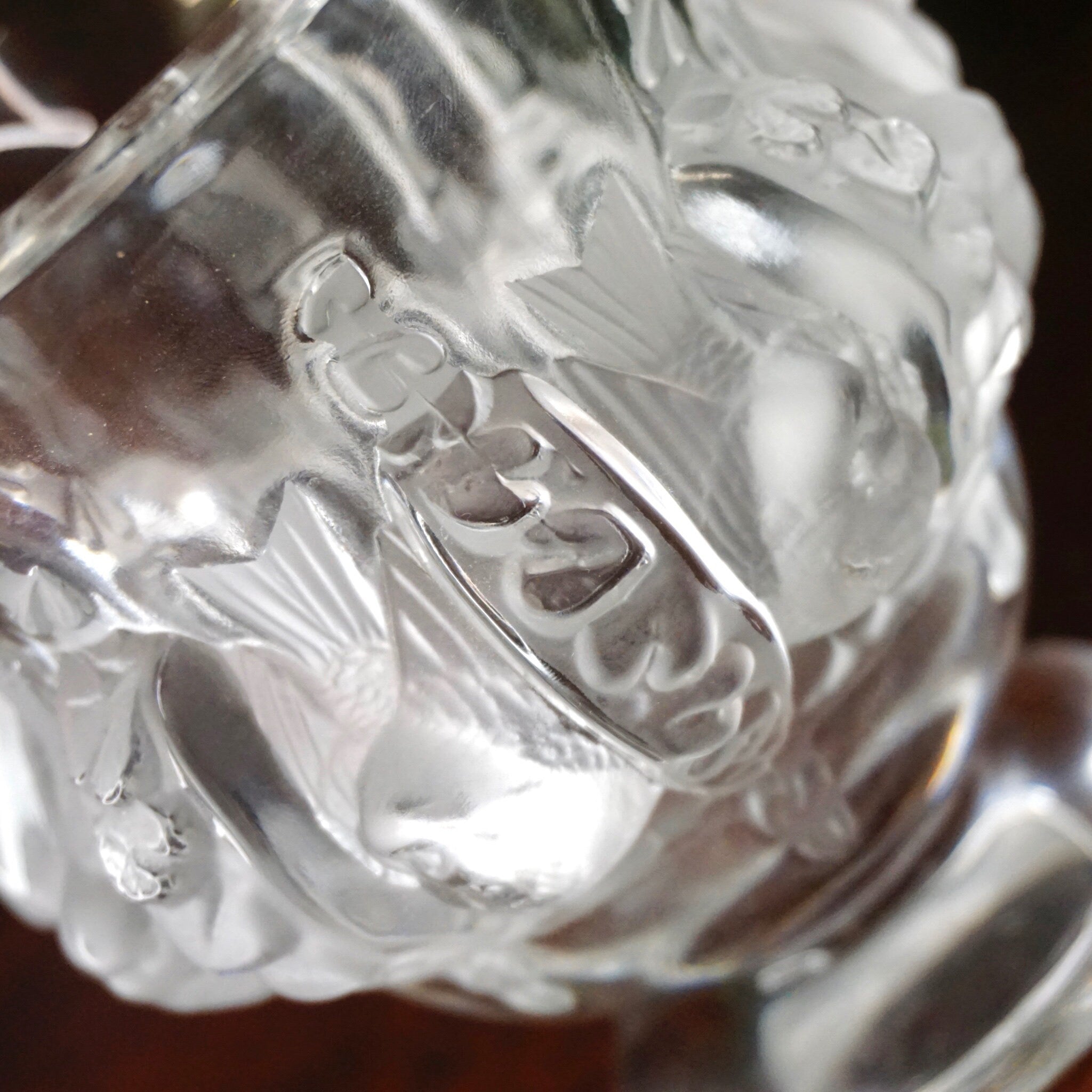 Vintage Lalique France Dampierre Crystal Vase With Sparrows, Beautiful Frosted Lalique Glass Pedestal Vase, Marc Lalique, Made in France