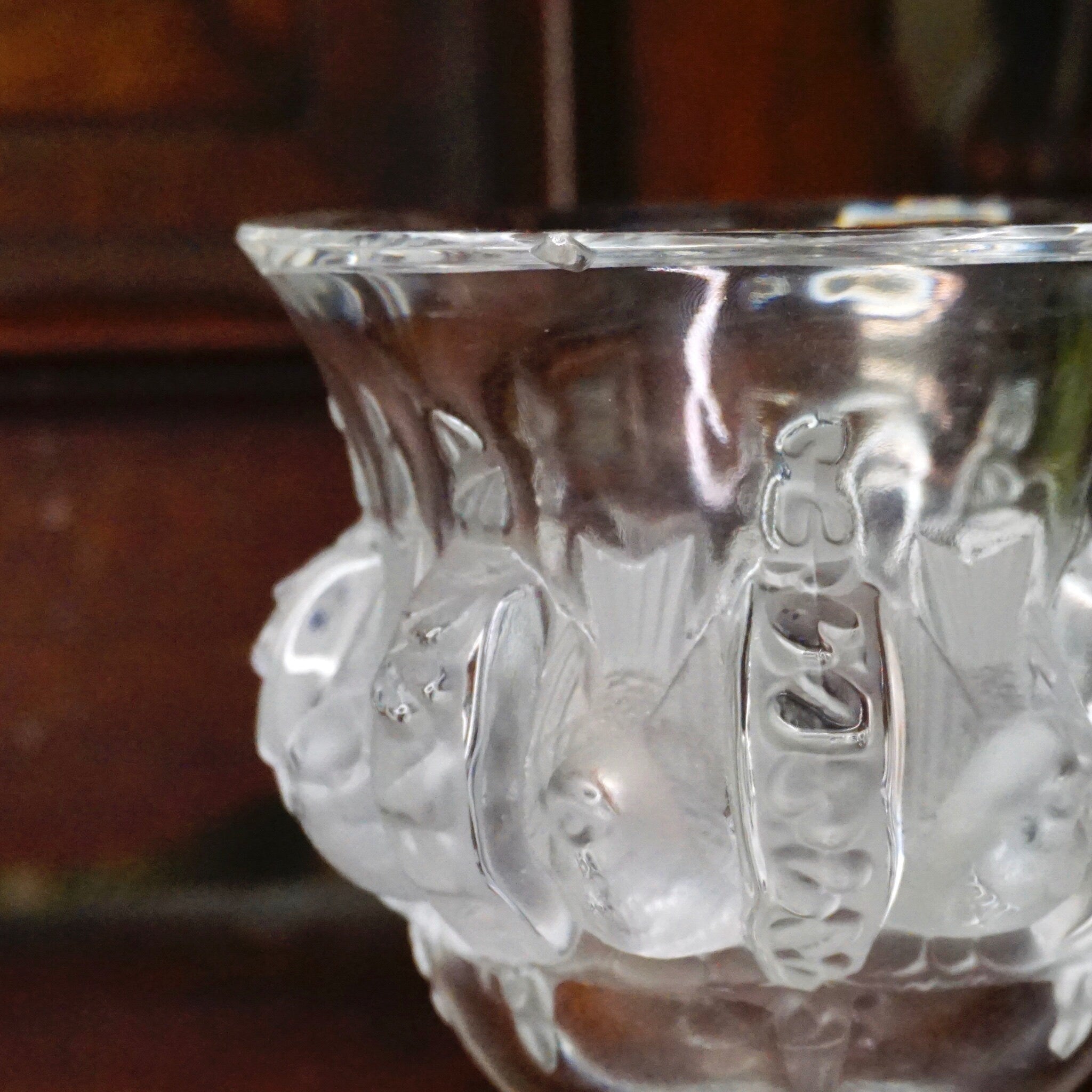 Vintage Lalique France Dampierre Crystal Vase With Sparrows, Beautiful Frosted Lalique Glass Pedestal Vase, Marc Lalique, Made in France