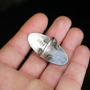 Vintage Silver Ring With Coral, Long Sterling Silver Leaf Ring With Accent Red Stones, Long Finger Ring, Native American Jewelry, 925