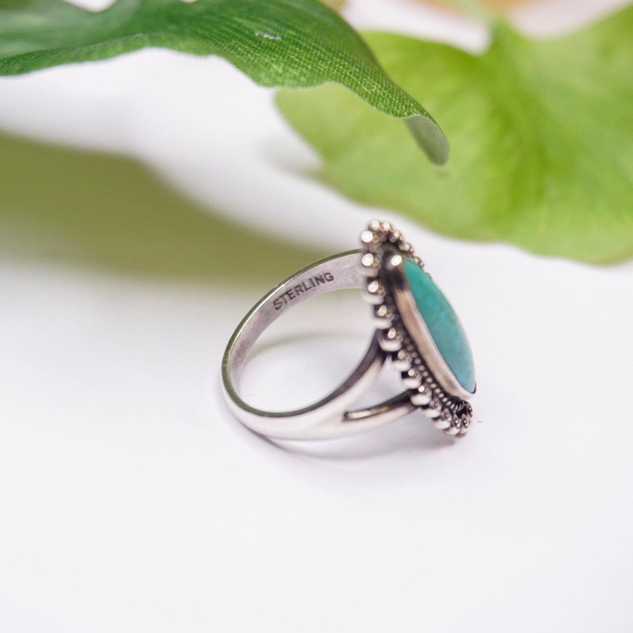 Vintage Sterling Silver Turquoise Ring, Small Silver Ring With Blue Stone, Natural Turquoise Ring, Native American Silver, 925 Jewelry