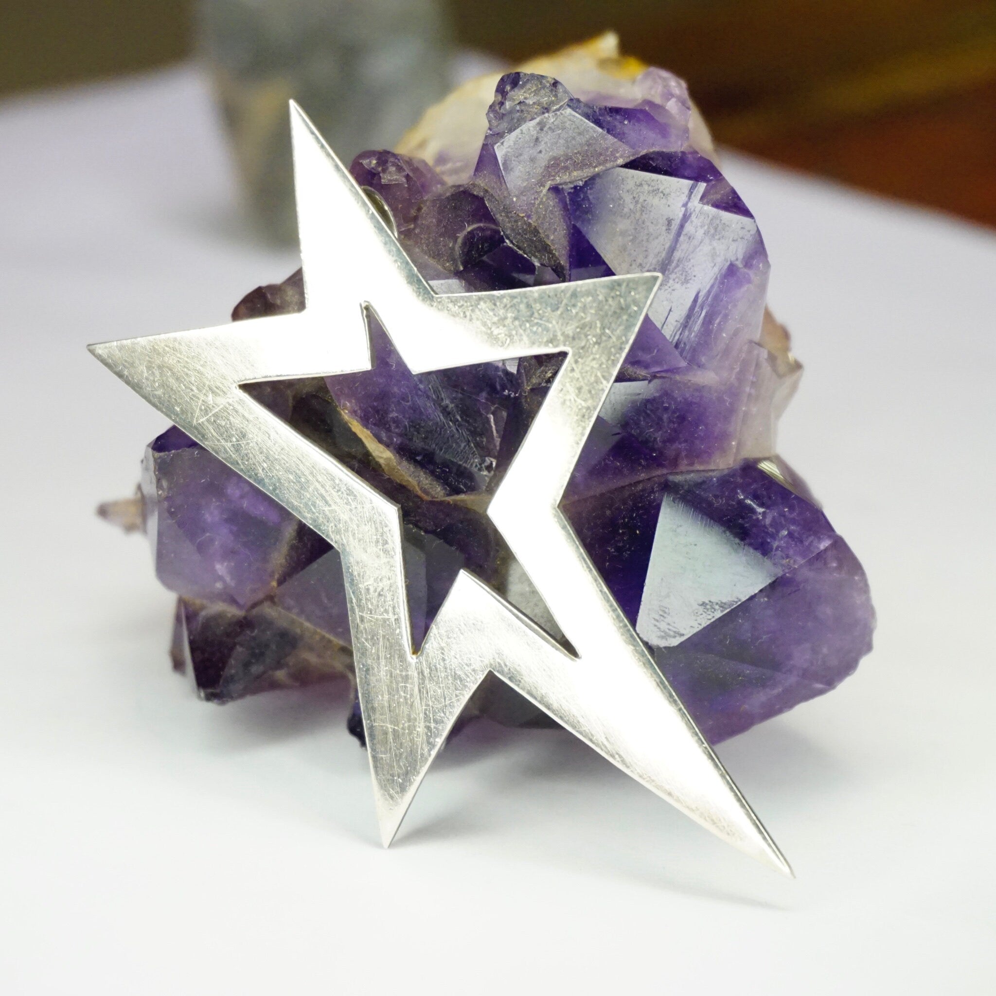 Vintage Sterling Silver Star Pendant, Large Silver Cut Out Star Pendant, Taxco 925 Star Pendant, Made In Mexico