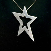 Vintage Sterling Silver Star Pendant, Large Silver Cut Out Star Pendant, Taxco 925 Star Pendant, Made In Mexico