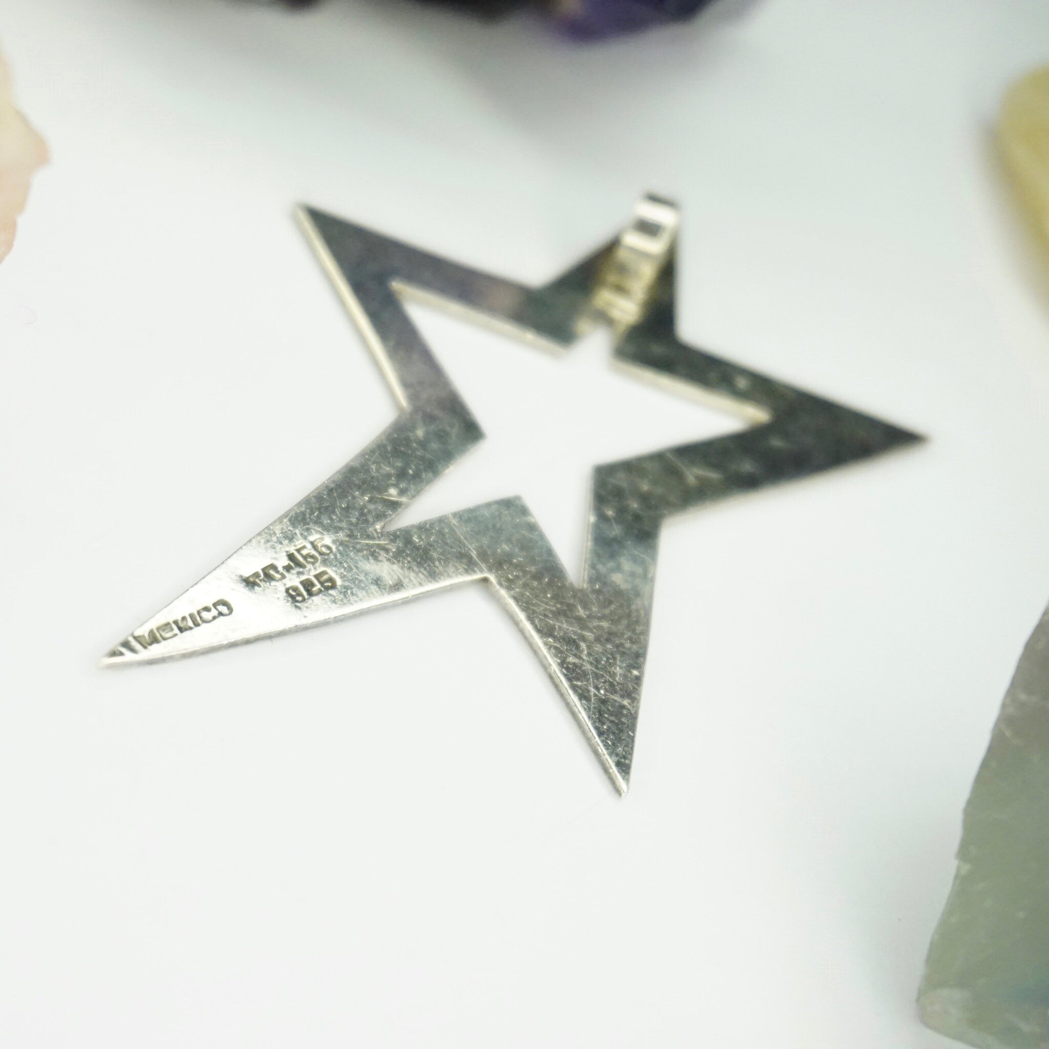 Vintage Sterling Silver Star Pendant, Large Silver Cut Out Star Pendant, Taxco 925 Star Pendant, Made In Mexico